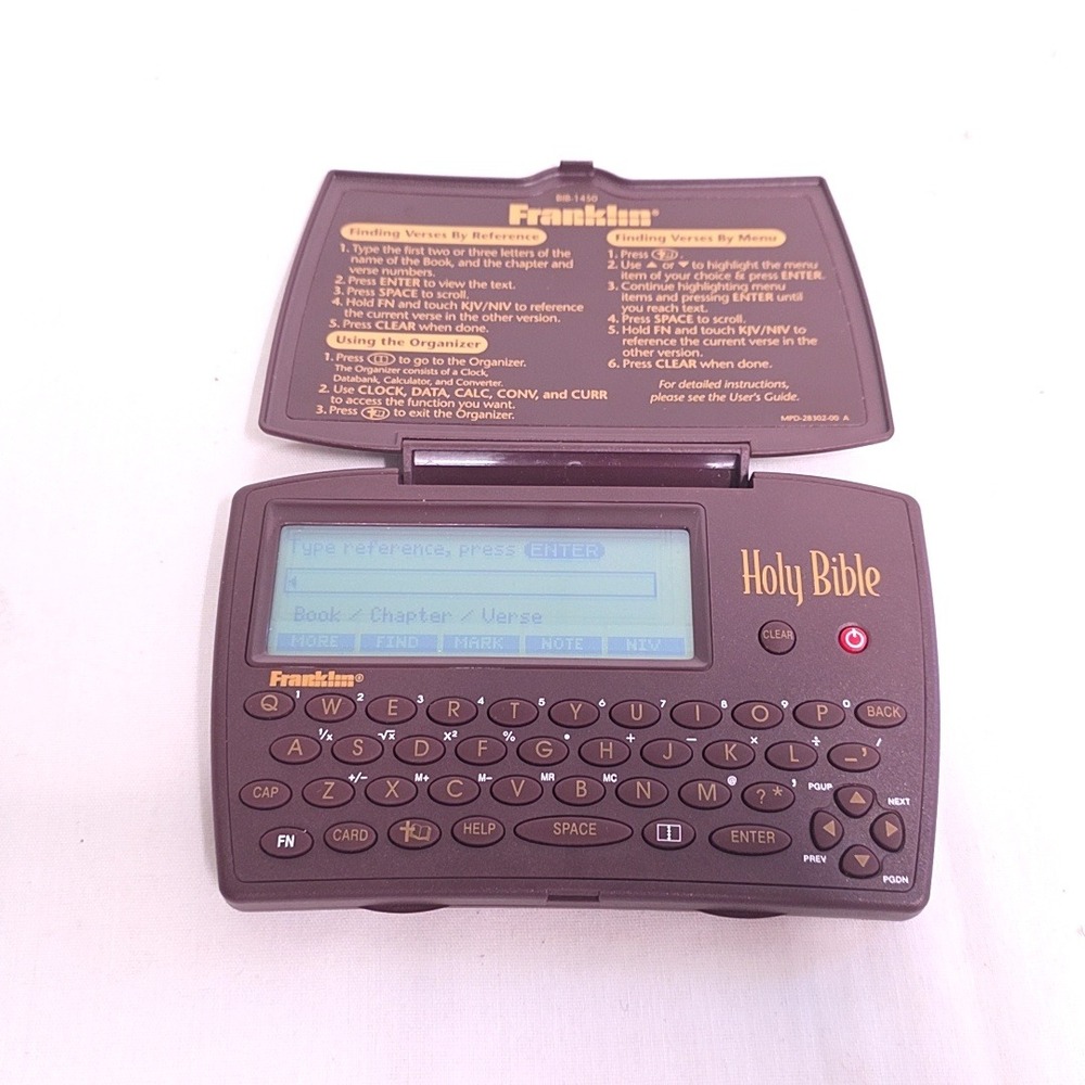 Franklin Holy Bible BIB-1450 Electronic Handheld KJV NIV Burgundy Bookman